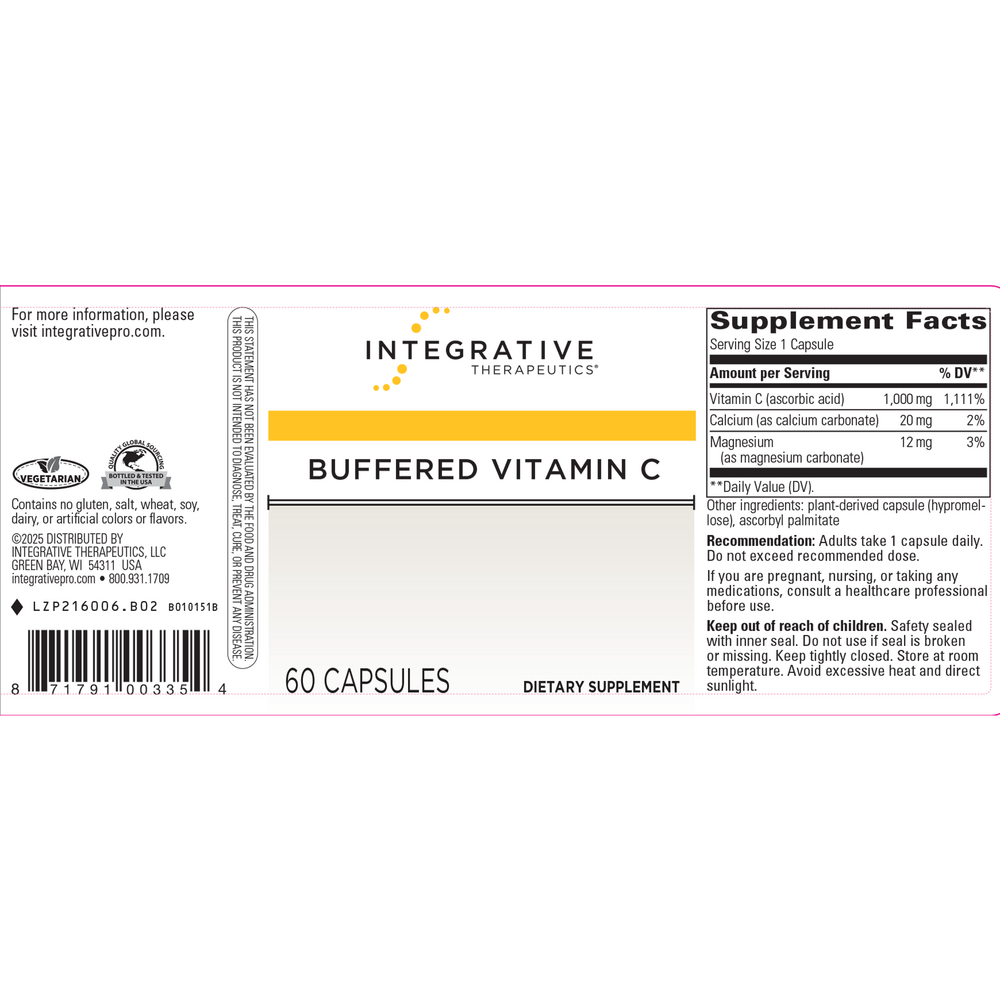 Buffered Vitamin C – 60 Capsules by Integrative Therapeutics