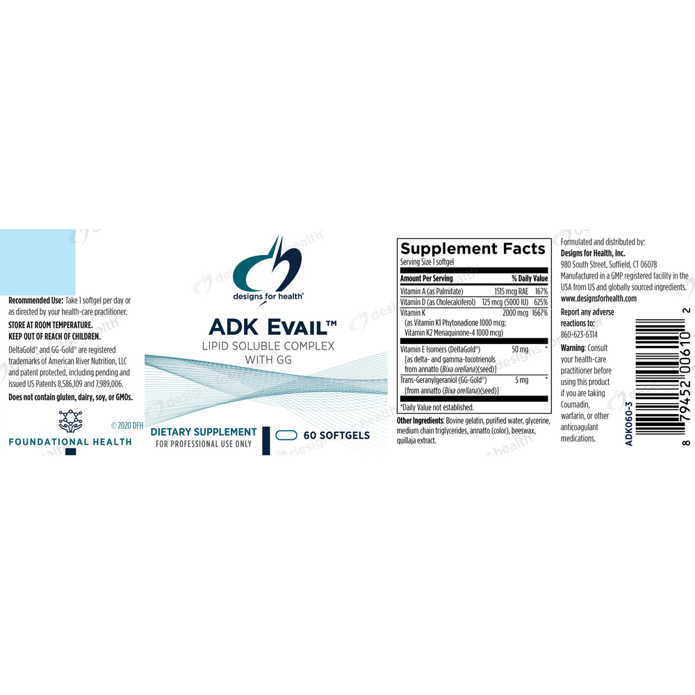 ADK Evail – 60 Softgels by Designs for Health