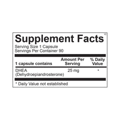 DHEA 25 mg – 90 Capsules by Ortho Molecular Products exp