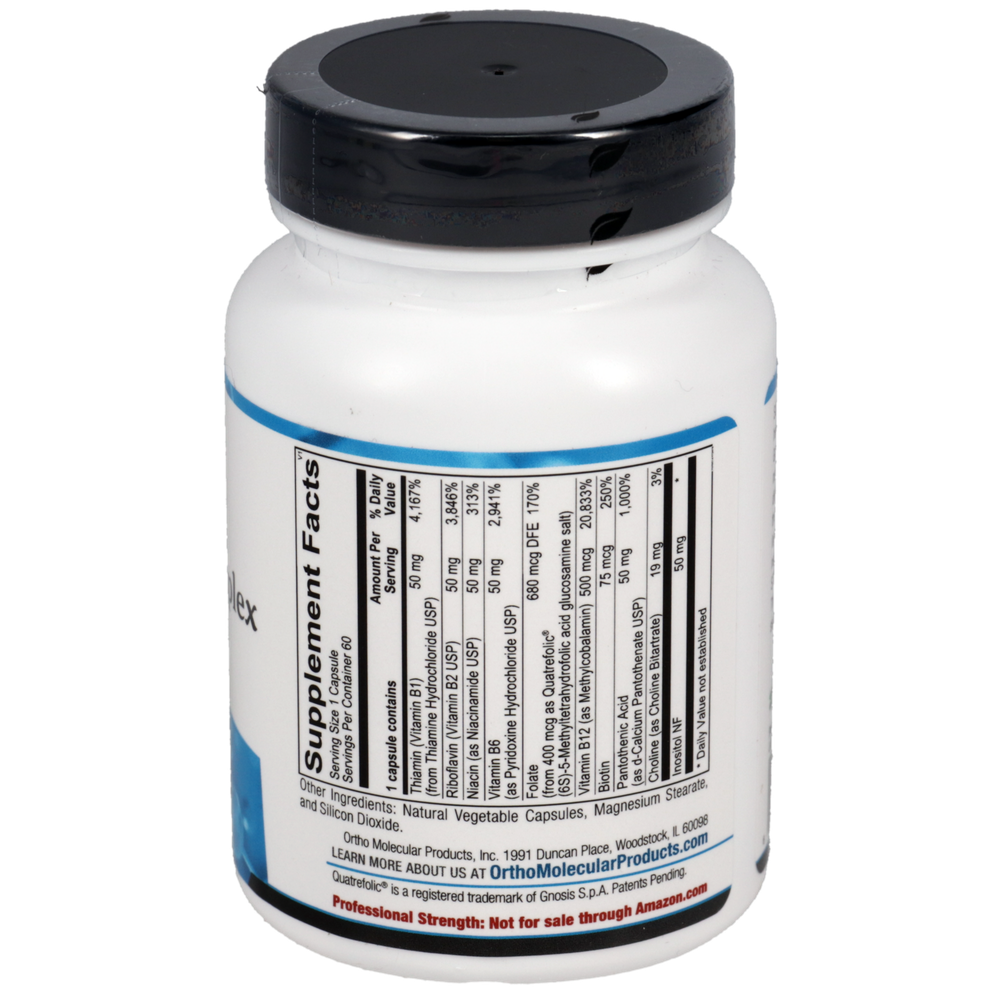 Supplement Facts label for Methyl B Complex 60 Capsules by Ortho Molecular Products