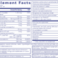 Supplement Facts label for O.N.E. Multivitamin 60 Capsules by Pure Encapsulations